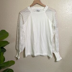 COPY - Sioni by Milano lace balloon sleeves knit sweater